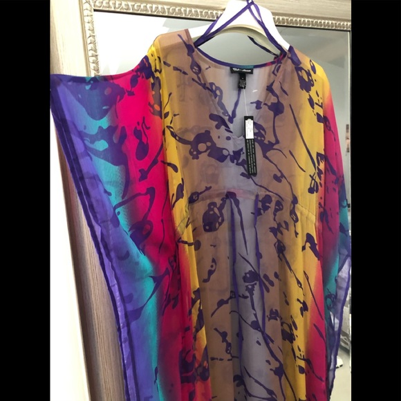 Gorgeous caftan bathing suit cover up. NWT. M. - Picture 1 of 7
